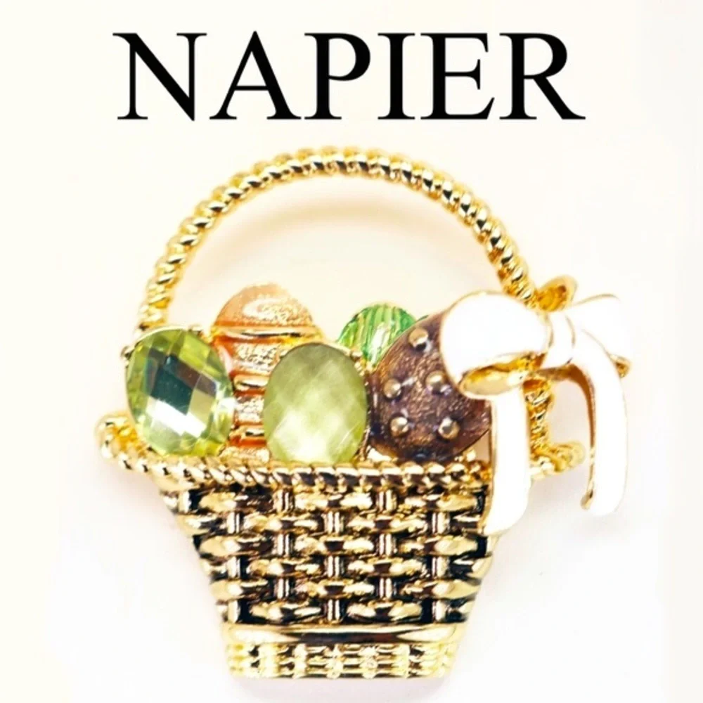 Napier Easter Eggs in Basket Brooch